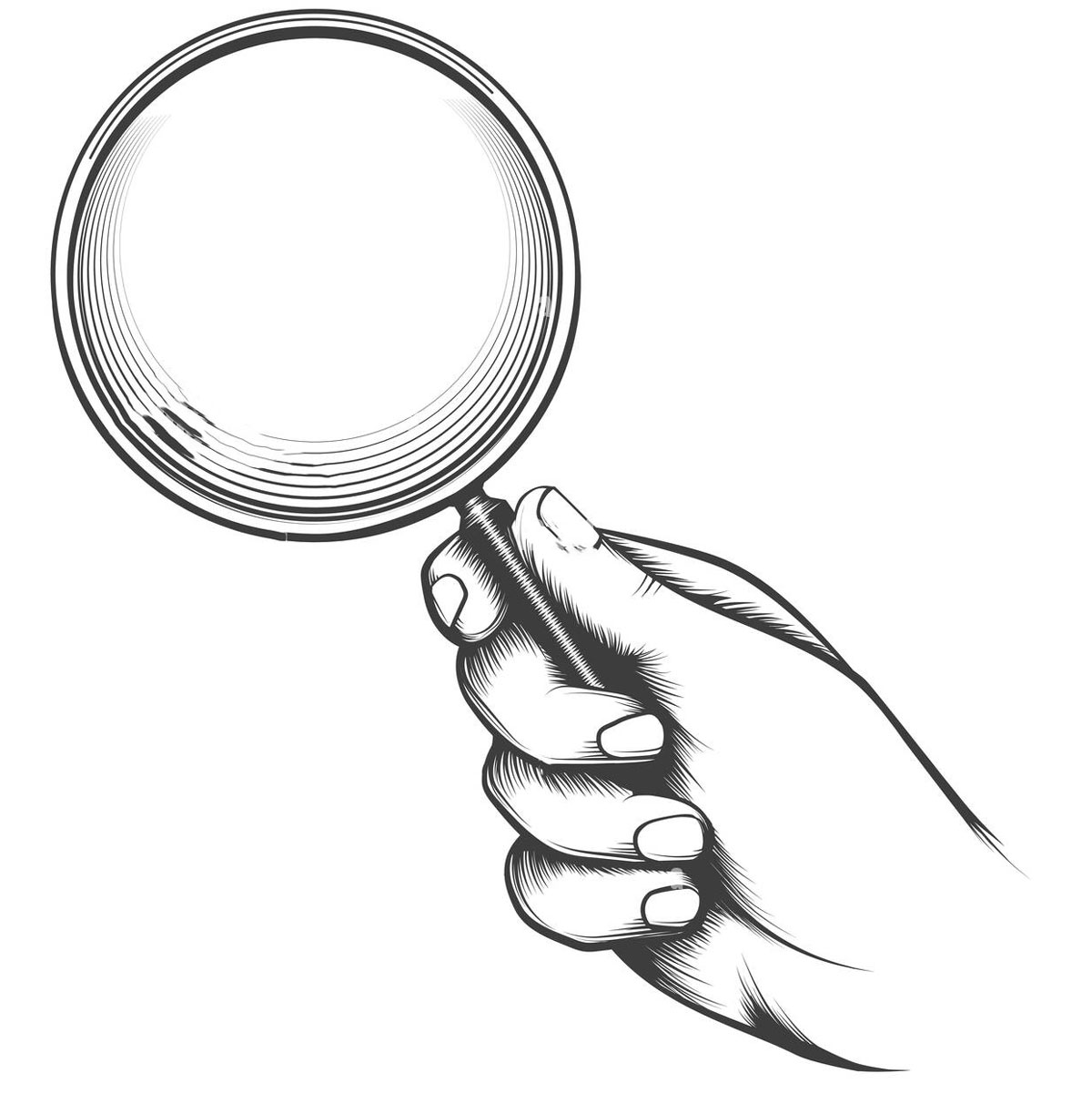 vintage-magnifier-glass-victorian-man-hand-old-sketch-with-magnifying-glass-detective-hand-retro-drawing-vector-illustration-PAF74R